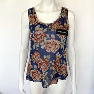 Alisha Levine for Coop Floral Flowy Silk Tank Top